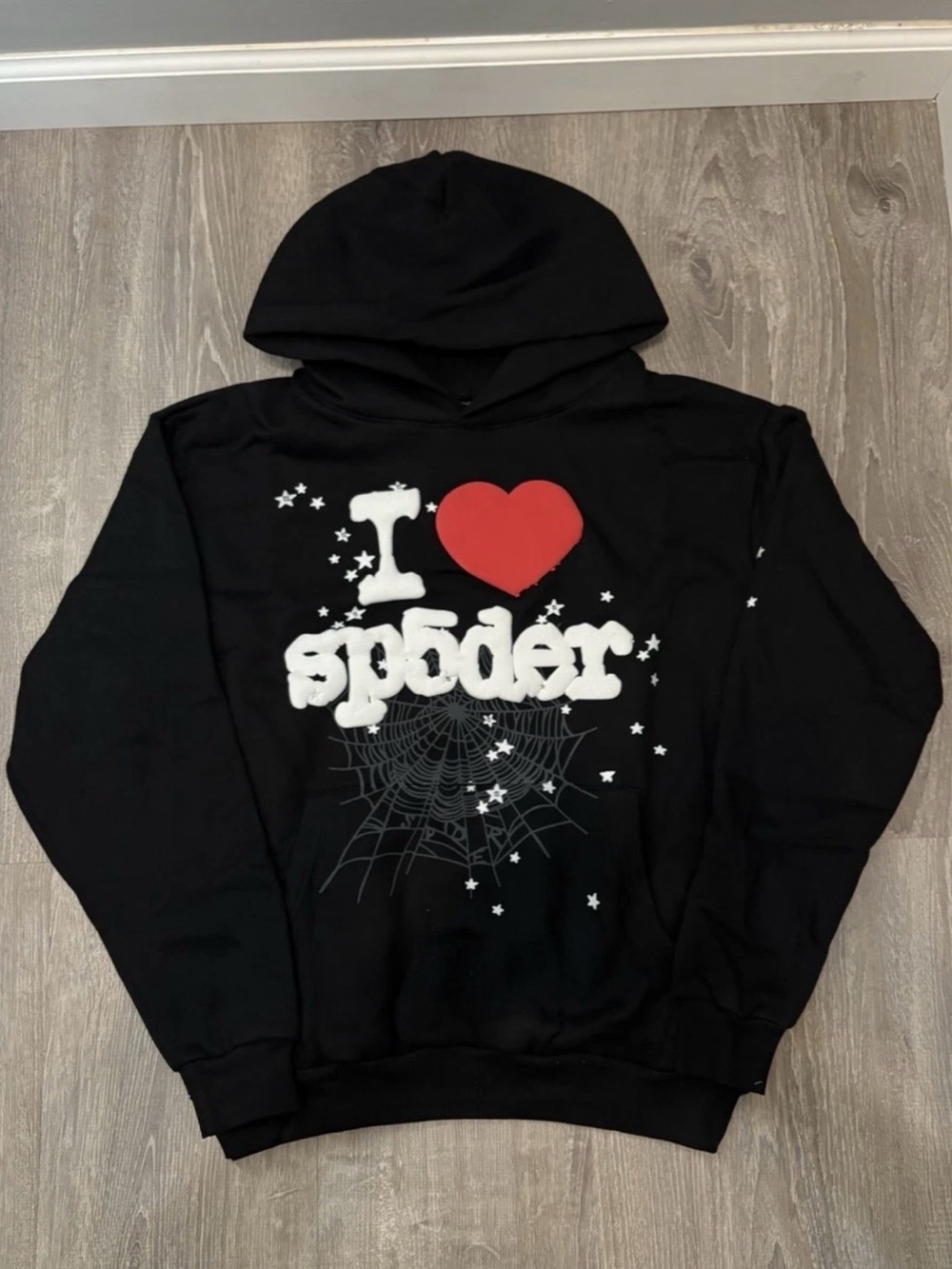 Black 'I ❤️ Sp5der' Hoodie size medium